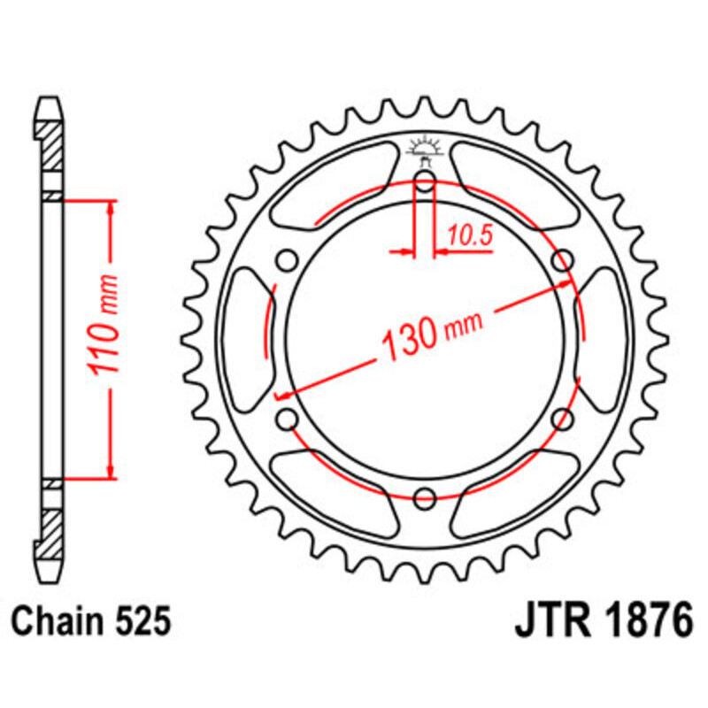 Couronne JT SPROCKETS acier standard - 525