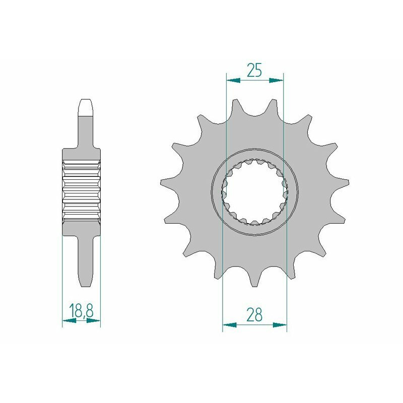 Kit chaîne AFAM 525 XHR3 - 15/42-110 - Couronne alu standard