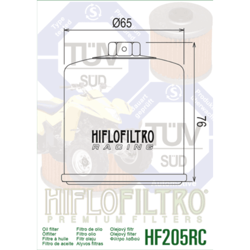 Filtre à huile HIFLOFILTRO Racing - HF205RC