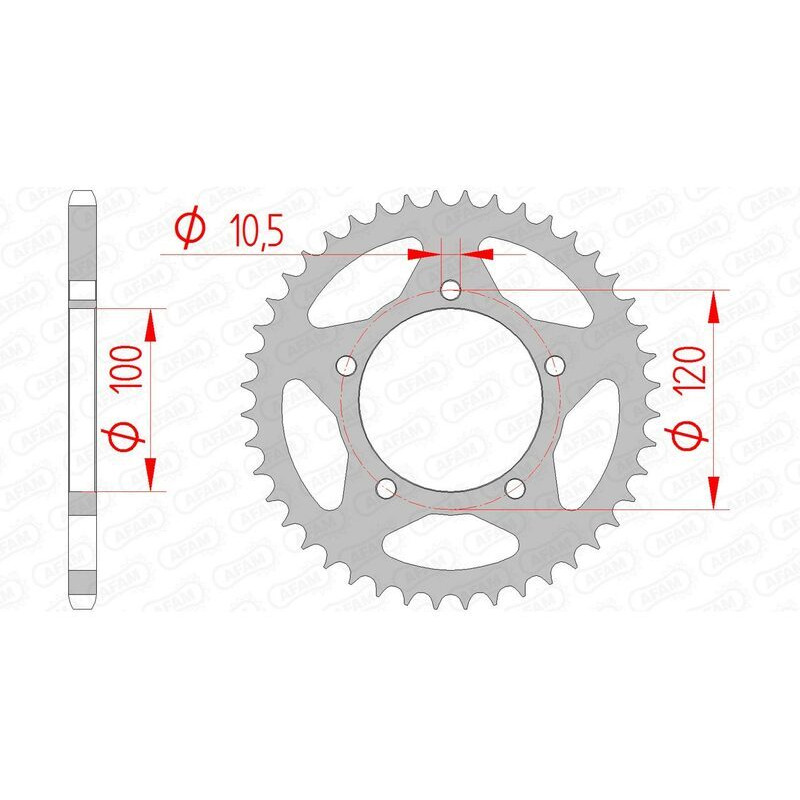 Kit chaîne AFAM 520 XSR - 15/44-106 - Couronne acier standard