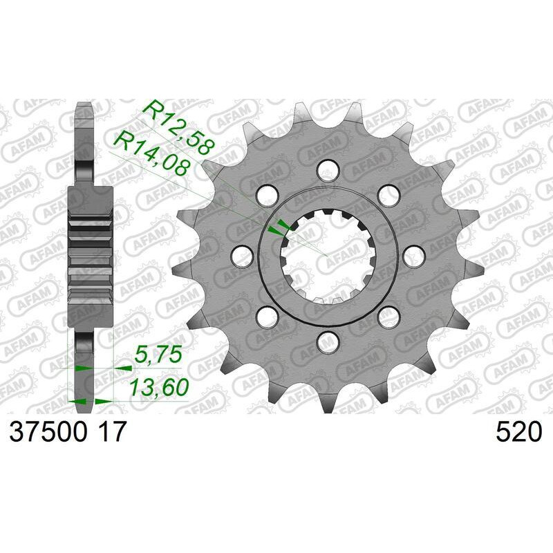 Kit chaîne AFAM 520 XSR - 15/44-106 - Couronne acier standard