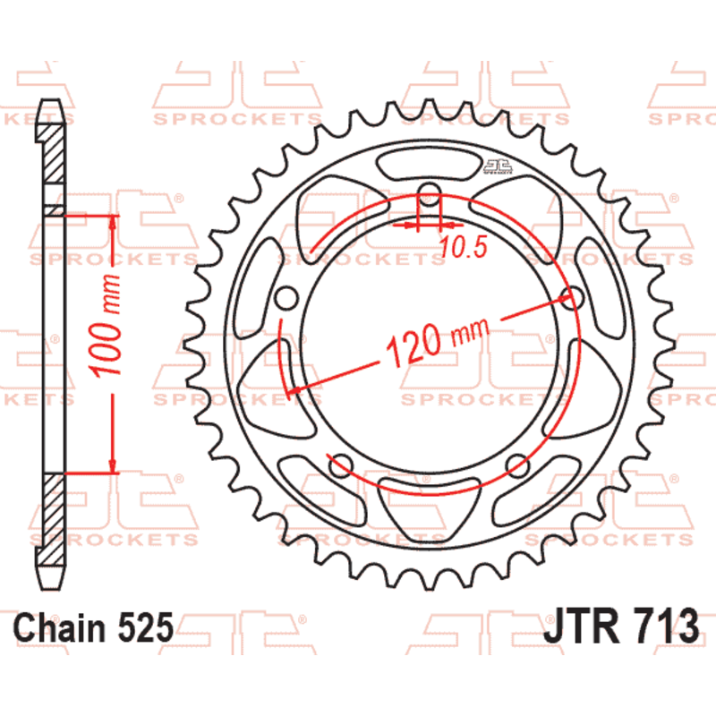 Couronne JT SPROCKETS acier standard - 523
