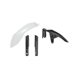 Kit garde-boue avant et protections de fourche RACETECH - blanc/noir
