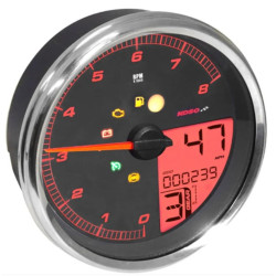 Compteur KOSO HD-05 pour Harley-Davidson - cerclage argent