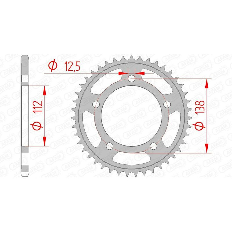 Kit chaîne AFAM 520XSR 16/43-114 - couronne standard