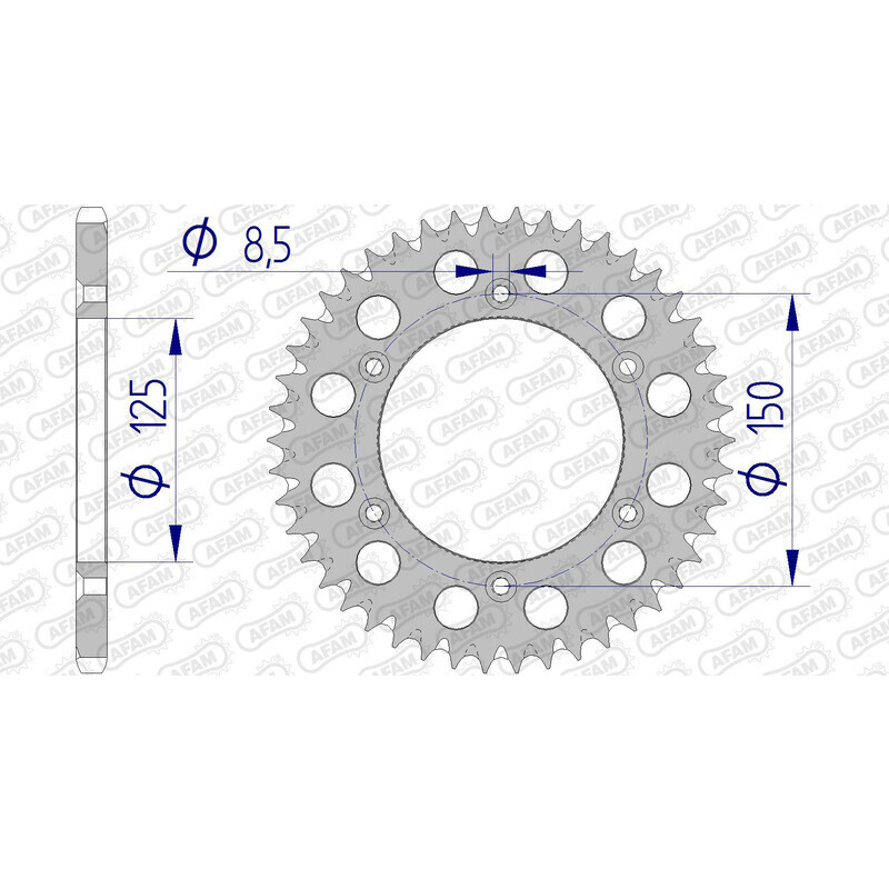 Kit chaîne AFAM 520 XSR4 - 14/46-116 - Couronne alu standard