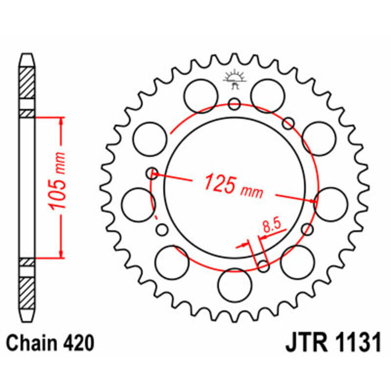 Kit chaîne JT 420 HDR - 111/62-140 - Couronne acier standard