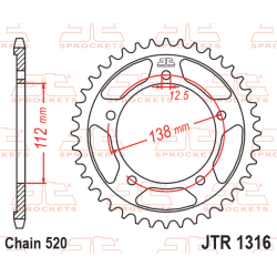 Couronne JT SPROCKETS acier standard - 520