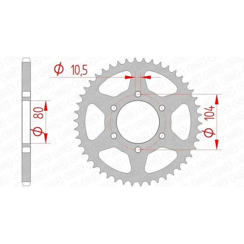 Kit chaîne AFAM 520 XSR4 - 14/43-122 - Couronne acier standard