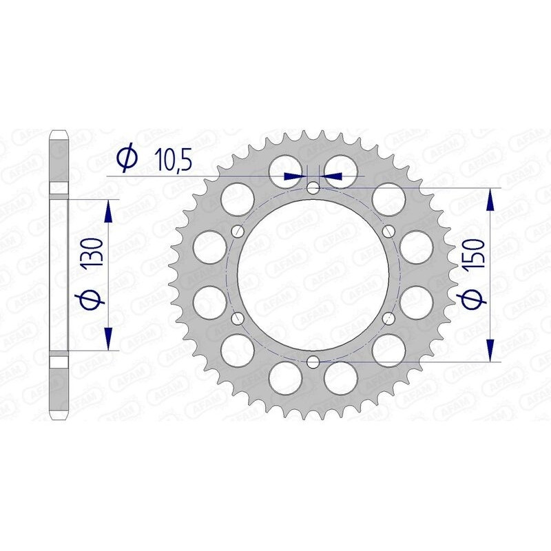 Kit chaîne AFAM 520 XSR4 - 16/46-122 - Couronne alu standard