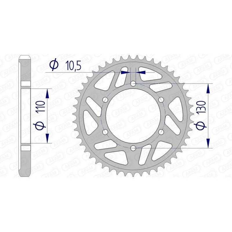 Kit chaîne AFAM 530 XHR4 - 17/45-118 - Couronne alu standard