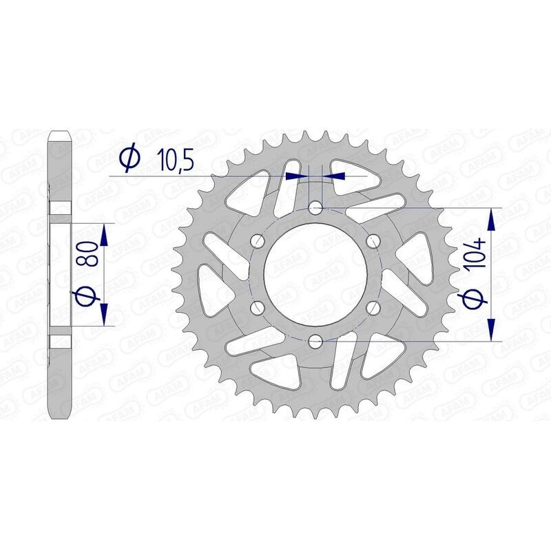 Kit chaîne AFAM 525 XHR4 - 17/41-110 - Couronne alu standard