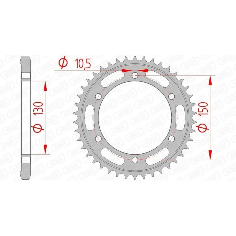 Kit chaîne AFAM 525 XSR4 - 16/46-122 - Couronne acier standard
