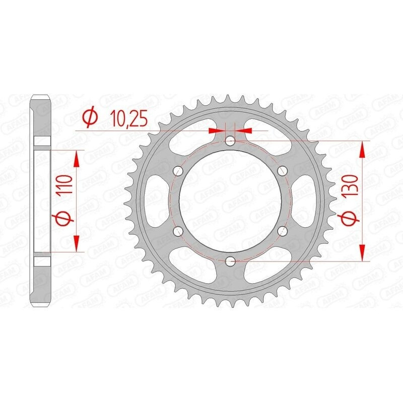 Kit chaîne AFAM 530 XHR4 - 17/45-118 - Couronne acier standard