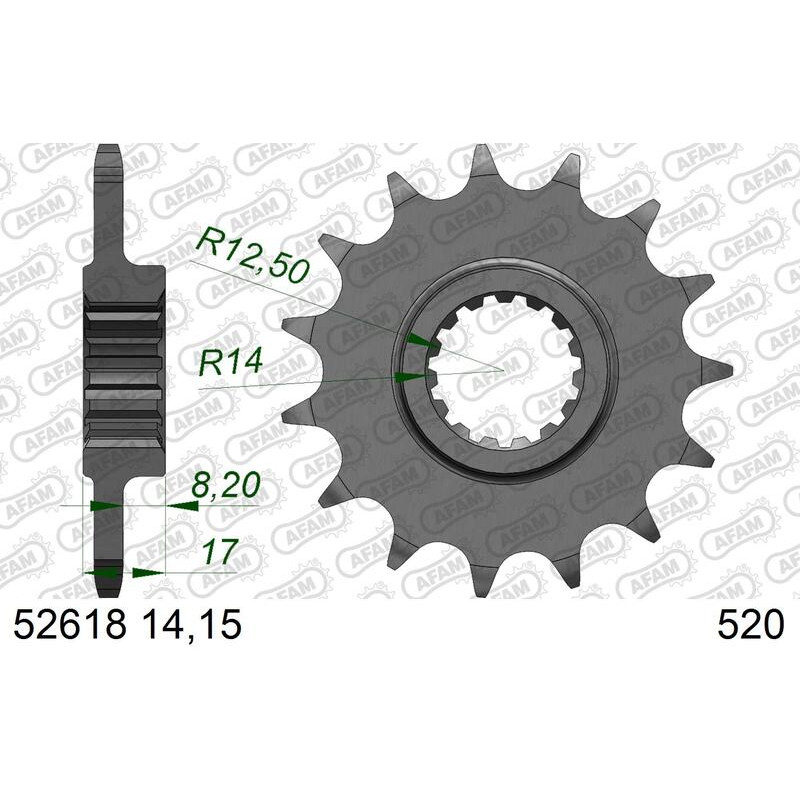 Kit chaîne AFAM 520 XHR4 - 15/44-106 - Couronne acier standard