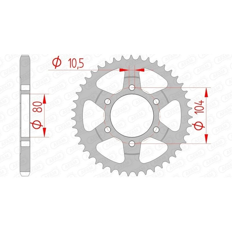 Kit chaîne AFAM 525 XHR4 - 15/40-110 - Couronne acier standard