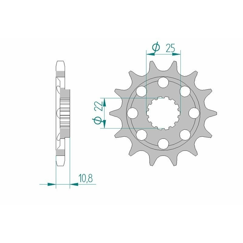 Kit chaîne AFAM 525 XHR4 - 15/41-110 - Couronne acier standard