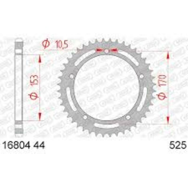 Kit chaîne AFAM 525 XHR4 - 18/44-120 - Couronne acier standard